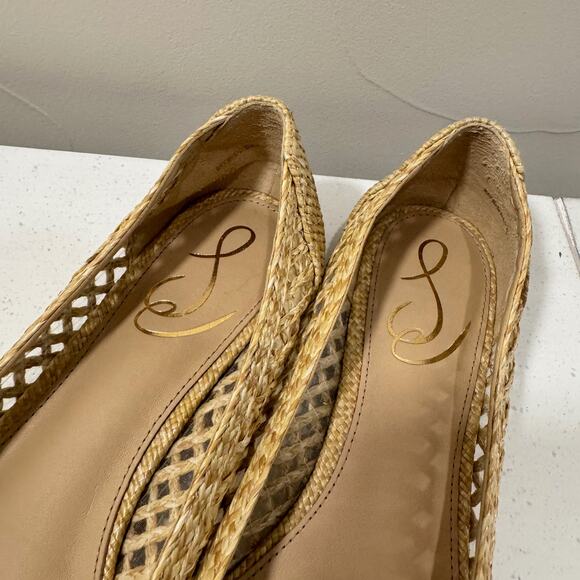 Sam Edelman Ballet Flats Women's 7.5 Woven Raffia Bow Beach Boho - Picture 13 of 16